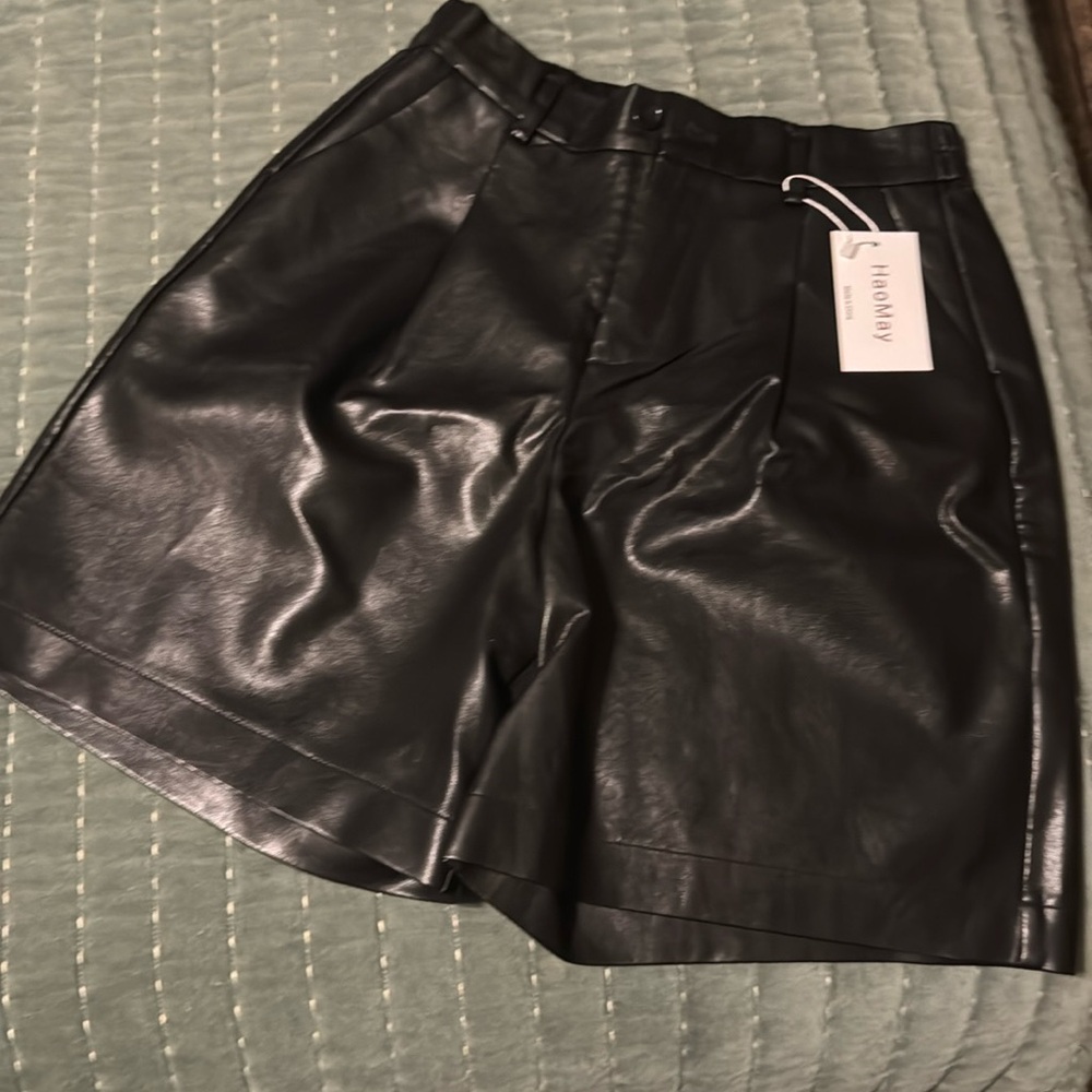 Vegan leather shorts
